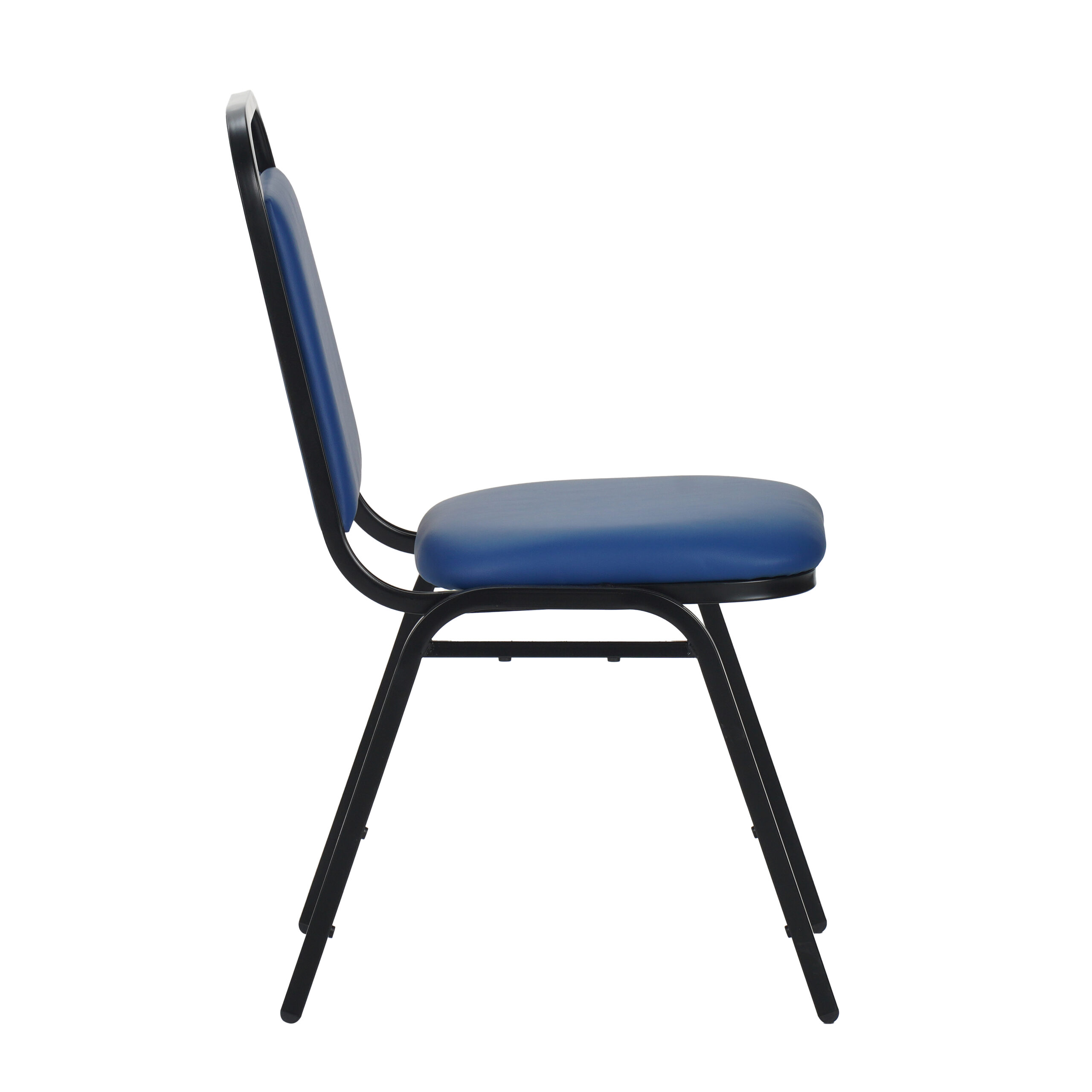 Loughborough Stacking Chair Blue PU Vinyl Fabric - Image 4