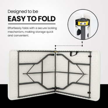 Plastic Fold in Half Trestle Table