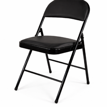 Black Vinyl Padded Folding Chair – Heavy Duty, Comfortable & Space-Saving Seating Solution